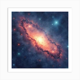 Serene Watercolor Depiction Of A Stellar Nebula 1 Art Print