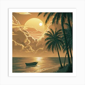 Sunset At The Beach 9 Art Print