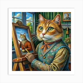 Artist Cat 1 Art Print