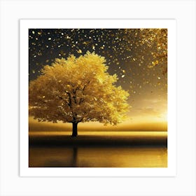 Golden Tree 3 Art Print