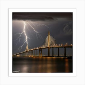 Lightning Over The Bridge 3 Poster