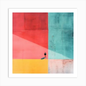 Person Standing In Front Of Colorful Wall Art Print