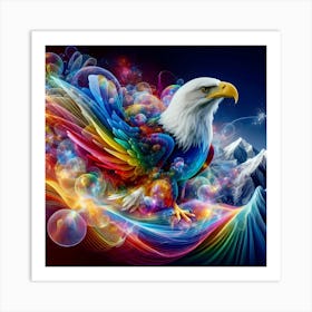 Creative Eagle in Color Effect - Wild Bird Artwork 101 Art Print