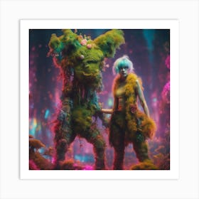 Botanical Beauty and the Monster Beast 2 Art Print