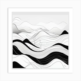 Black And White Abstract Painting Art Print