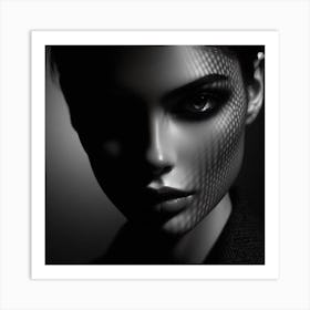 Black And White Portrait Of A Woman 23 Art Print