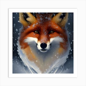 Fox In The Snow Art Print