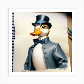 Duck In Top Hat 6 Art Print