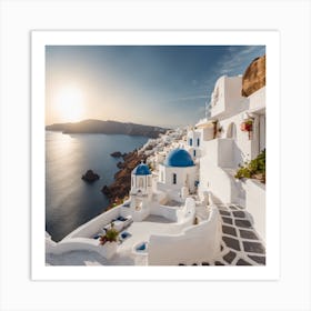 641523 Charming Santorini Island With Pristine Beaches An Xl 1024 V1 0 Art Print