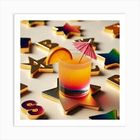 Cocktail On A Star Art Print