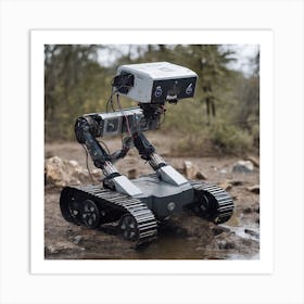 Robot In The Mud 1 Art Print