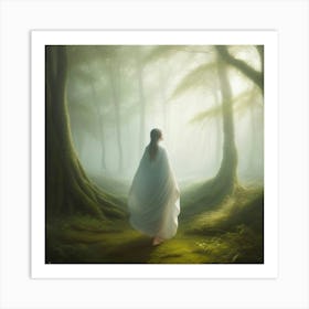 Woman In The Forest Art Print