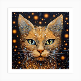 Cat With Stars Art Print