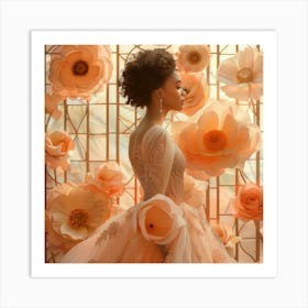 Portrait Of A Woman In A Dress Art Print