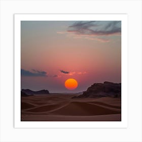 Sunset In The Desert Art Print