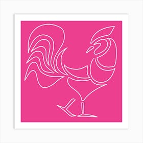 Pink Rooster Art Print