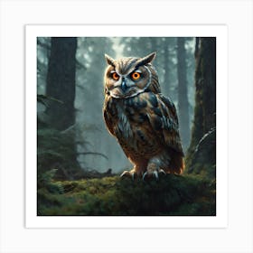 Owl In The Forest 102 Art Print