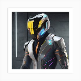 Futuristic Man In Futuristic Suit 3 Art Print