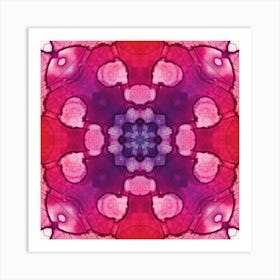 Pink Watercolor Flower Pattern From Bubbles 11 Art Print