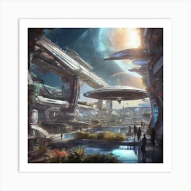 Futuristic City 95 Art Print