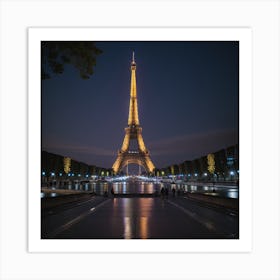 Eiffel Tower At Night 1 Art Print