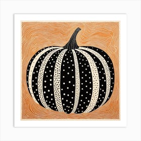 Yayoi Kusama Inspired Pumpkin Black And Orange 9 Art Print
