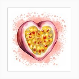 Passion Fruit Heart Art Print