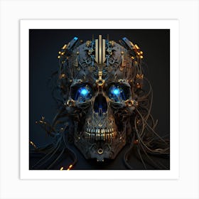Futuristic Skull Art Print