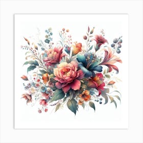 A Bouquet Of Flowers Art Print