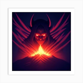 Demon With Flames Art Print