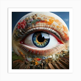 Firefly Divided Eye, Building Sized, Layers, Different Seasons, Seasonal Floors, Surreal, Architectu (9) Art Print