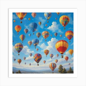 Hot Air Balloons Paintings Art Print 1 Art Print