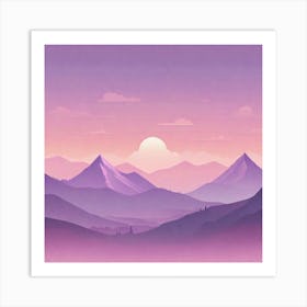 Misty mountains background in purple tone 13 Art Print