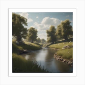 Stream In A Forest 3 Art Print