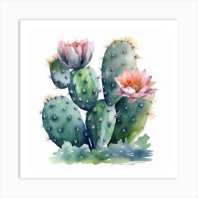 Watercolor Cactus 17 Art Print