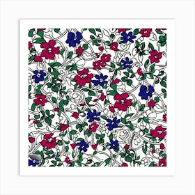 Tulip Tide London Fabrics Floral Pattern 5 Art Print