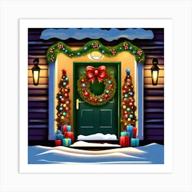 Christmas Door 12 Art Print