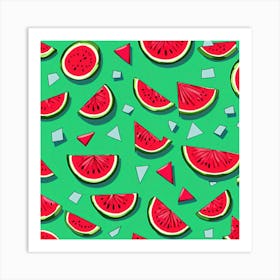 Watermelon Seamless Pattern 1 Art Print