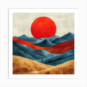 Sun Rises Over The Mountains Art Print