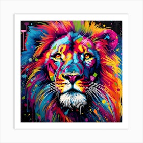Colorful Lion Art Print
