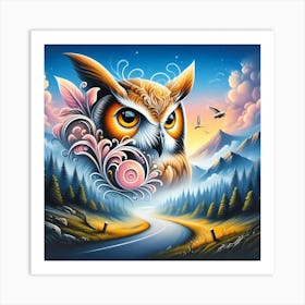 Owl Painting Art Print