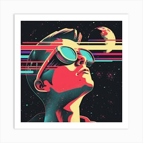 Space Man With Sunglasses Art Print