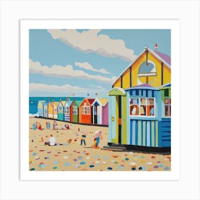 Brighton Beach Series in Style of David Hockney Art Print