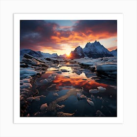 Icy Sunset Art Print