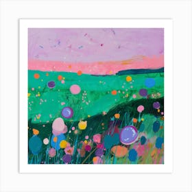 Pink And Purple Flowers Art Print