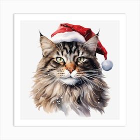 Santa Claus Cat 20 Art Print