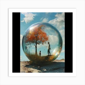 Tree In A Glass Ball Art Print