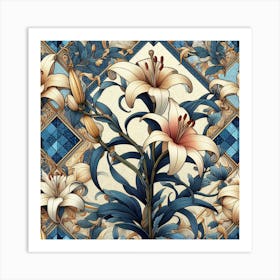 Mosaic Lily 4 Art Print