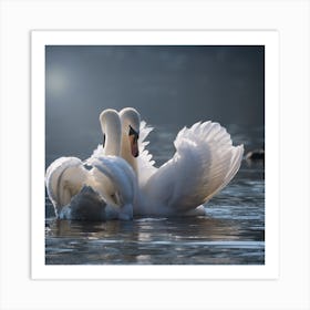 Couple Of Swans Art Print