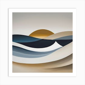 Curved Sweep, A Minimalist Wave Affiche